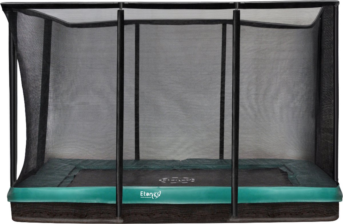 Etan Premium Gold Trampoline Inground Combi set - 1259 / 380 x 275 cm - inc. Veiligheidsnet - Groen - Rechthoekig