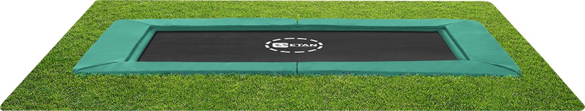 Etan PremiumFlat Trampoline - 281 x 201 cm / 0965ft - Groen - Rechthoekig - Volledig Gelijkvloers - Inground Trampoline