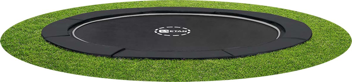 Etan PremiumFlat Trampoline - ø 366 cm / 12ft - Zwart - Rond - Volledig Gelijkvloers - Inground Trampoline