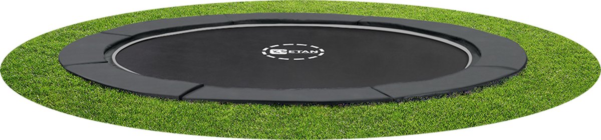 Etan PremiumFlat Trampoline - ø 427 cm / 14ft - Grijs - Rond - Volledig Gelijkvloers - Inground Trampoline