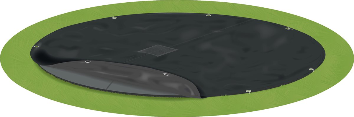 Universele Trampoline Beschermhoes Etan PremiumFlat - t.b.v. ⌀ 244 cm Trampoline - Zwart - Rond - Stevig Europees PVC - Afdekzeil - Afdekhoes - Regenhoes