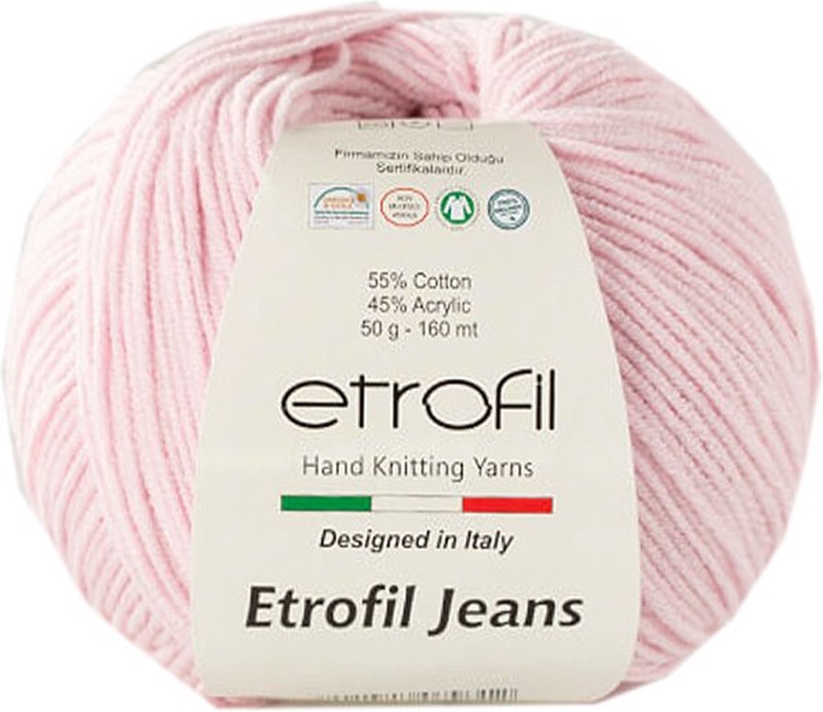 ETROFİL-Haak Garen-Brei Garen-55% Katoen 45% Acryl-Pink