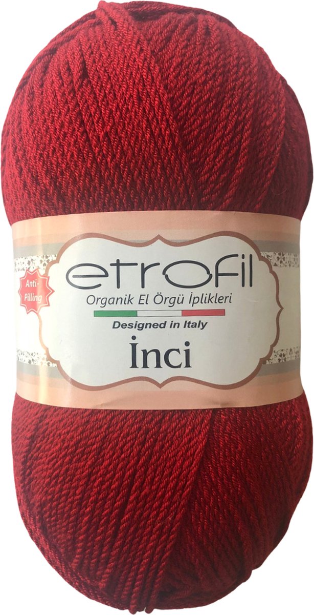 Etrofil Parel 100% Premium anti-pilling acryl-Donker Rood