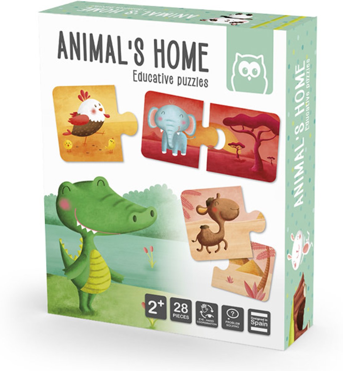 Dieren  educatieve Montessori puzzel x 28 stukjes, peuterpuzzel