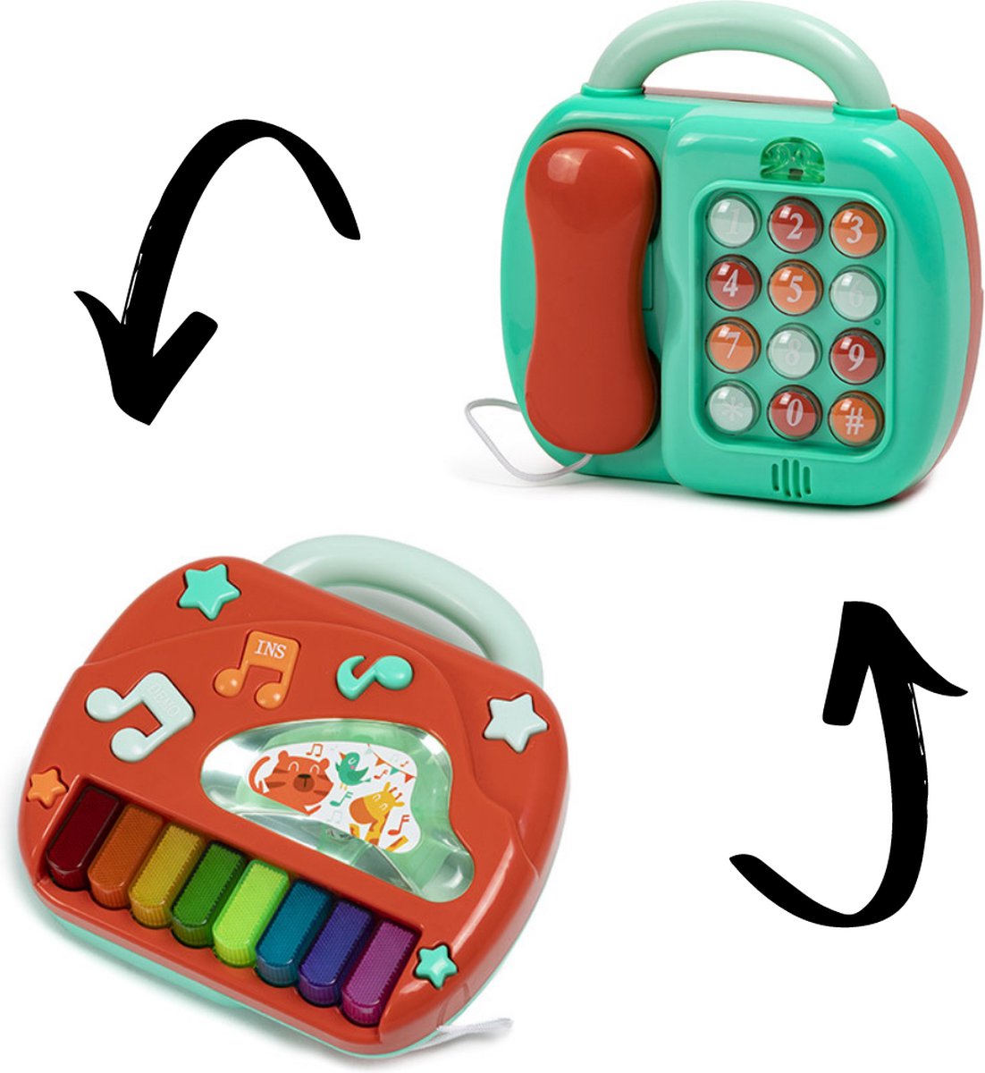 Eurekakids 2 in 1 Telefoon en Piano - Babyspeelgoed met Licht en Geluid