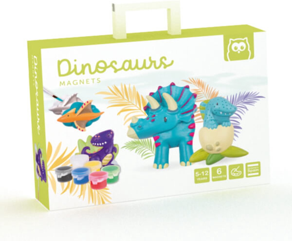 Eurekakids Dino Magneten - DIY Koelkast Magneet Dinosaurus - Gips - 6 Stuks