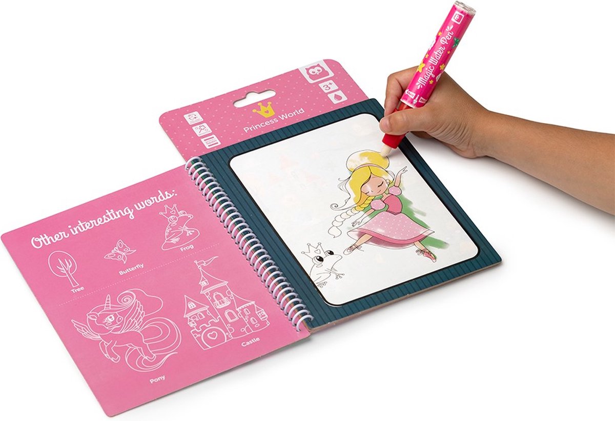 Eurekakids Magic Tekenboek met Water - Water Doodle Boek Unicorn en Prinses - Tekenen met Waterstift