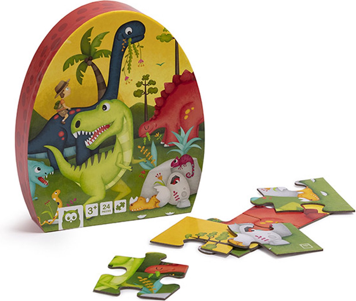 Eurekakids Puzzel Dinosaurus - 24 Stukjes - Dino Kinderpuzzel in Prehistorie - 50 x 40 cm