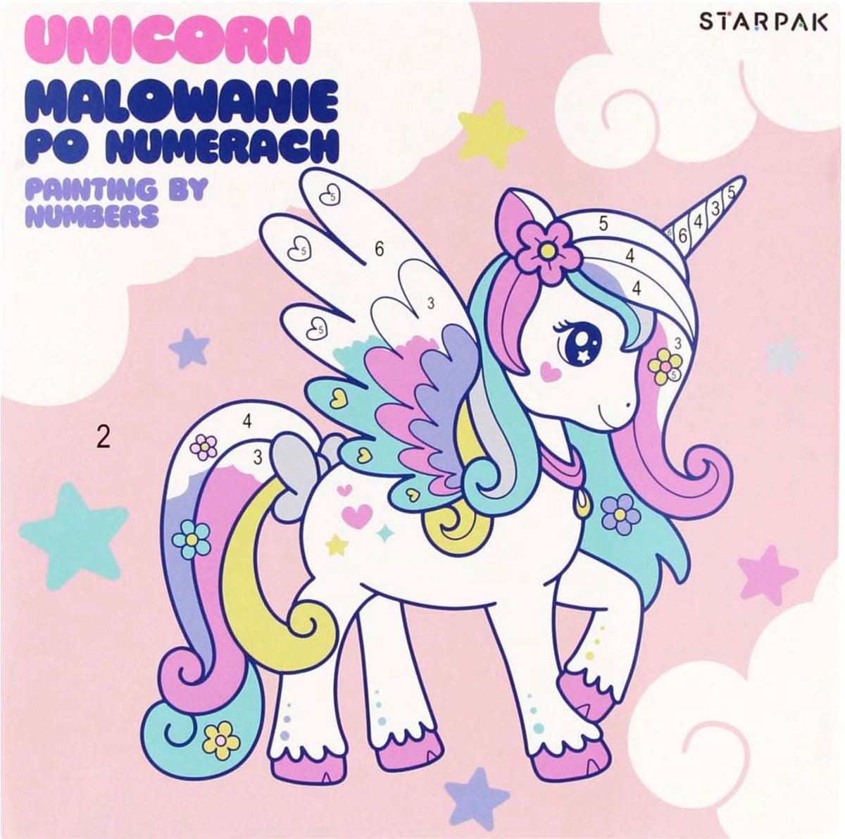 Schilderen Op Nummers Unicorn 20x20cm, 6 Kleuren