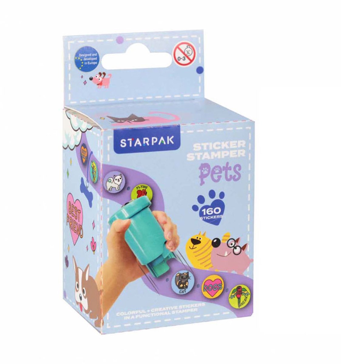 Sticker Stempel Dieren, 160st.
