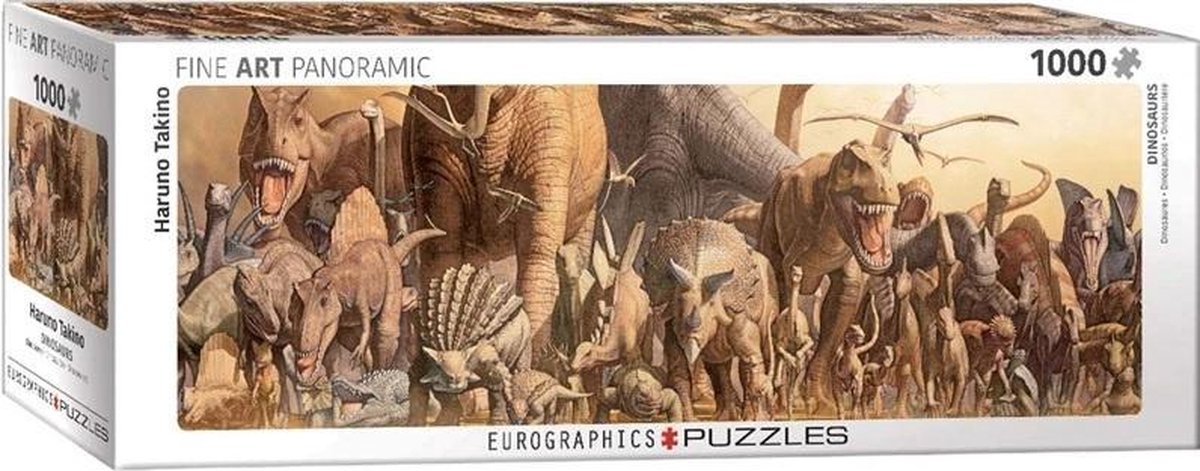 Dinosaurs - Haruo Takino Panorama Puzzel 1000 Stukjes