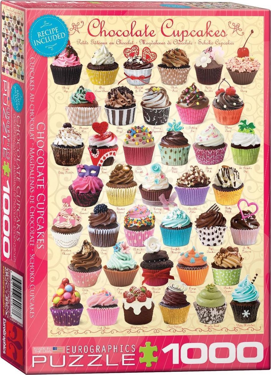 Eurographics Chocolate Cupcakes 1000pcs Legpuzzel 1000 stuk(s)