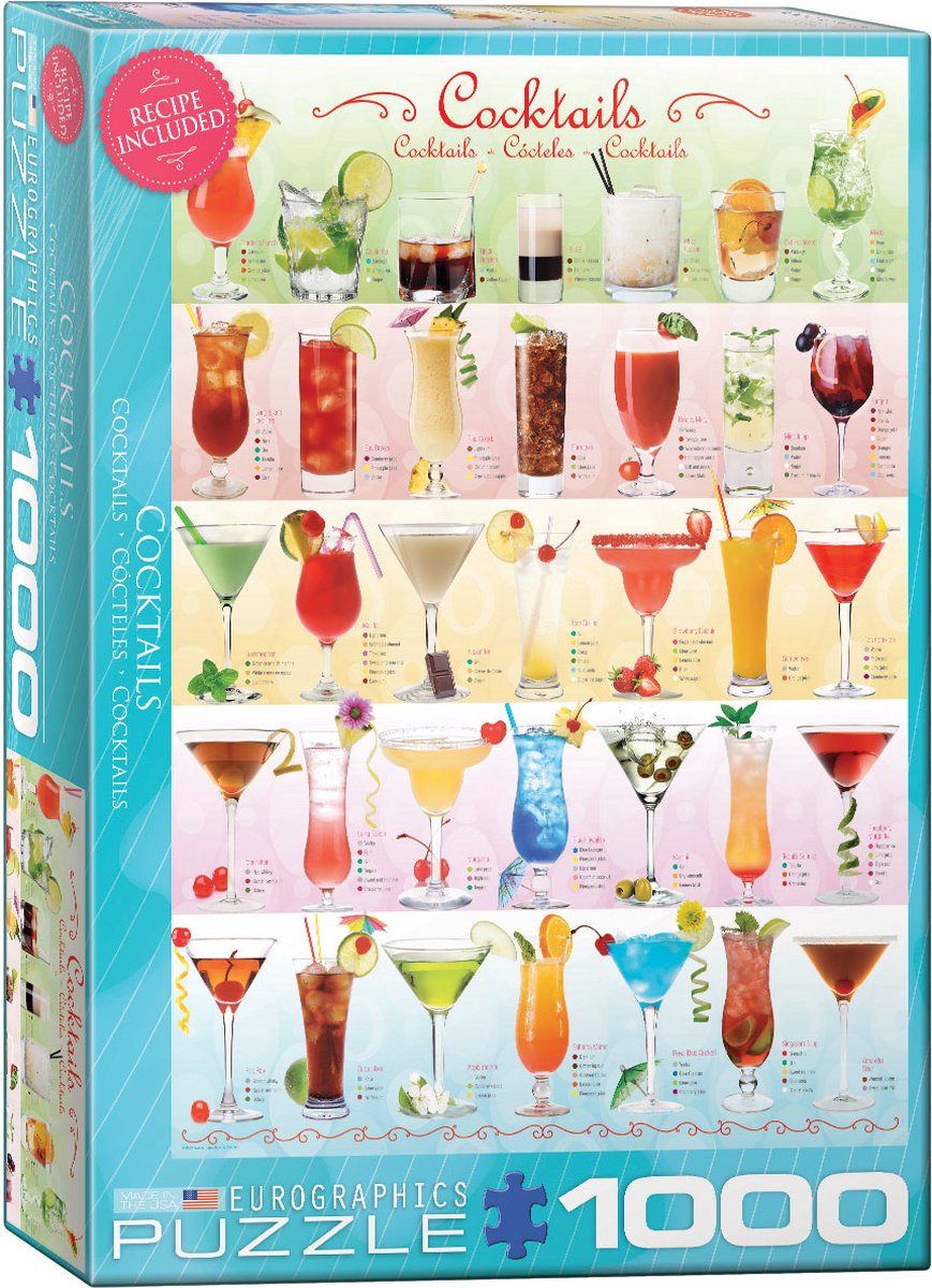 Eurographics Cocktails 1000pcs Legpuzzel 1000 stuk(s)