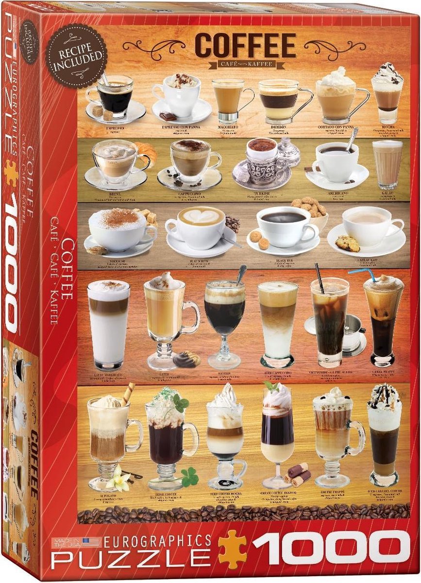 Eurographics Coffee 1000pcs Legpuzzel 1000 stuk(s)