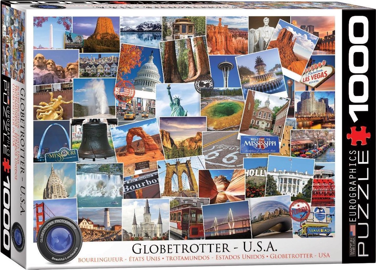 Eurographics Globetrotter USA 1000pcs Legpuzzel 1000 stuk(s)