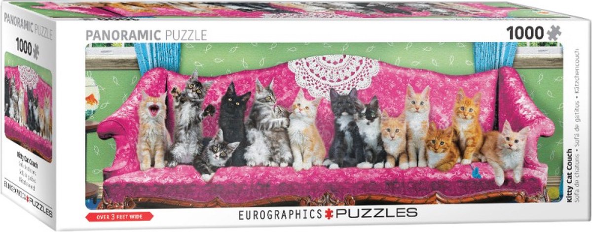 Eurographics Panorama Puzzel Kitty Cat Couch - 1000 stukjes