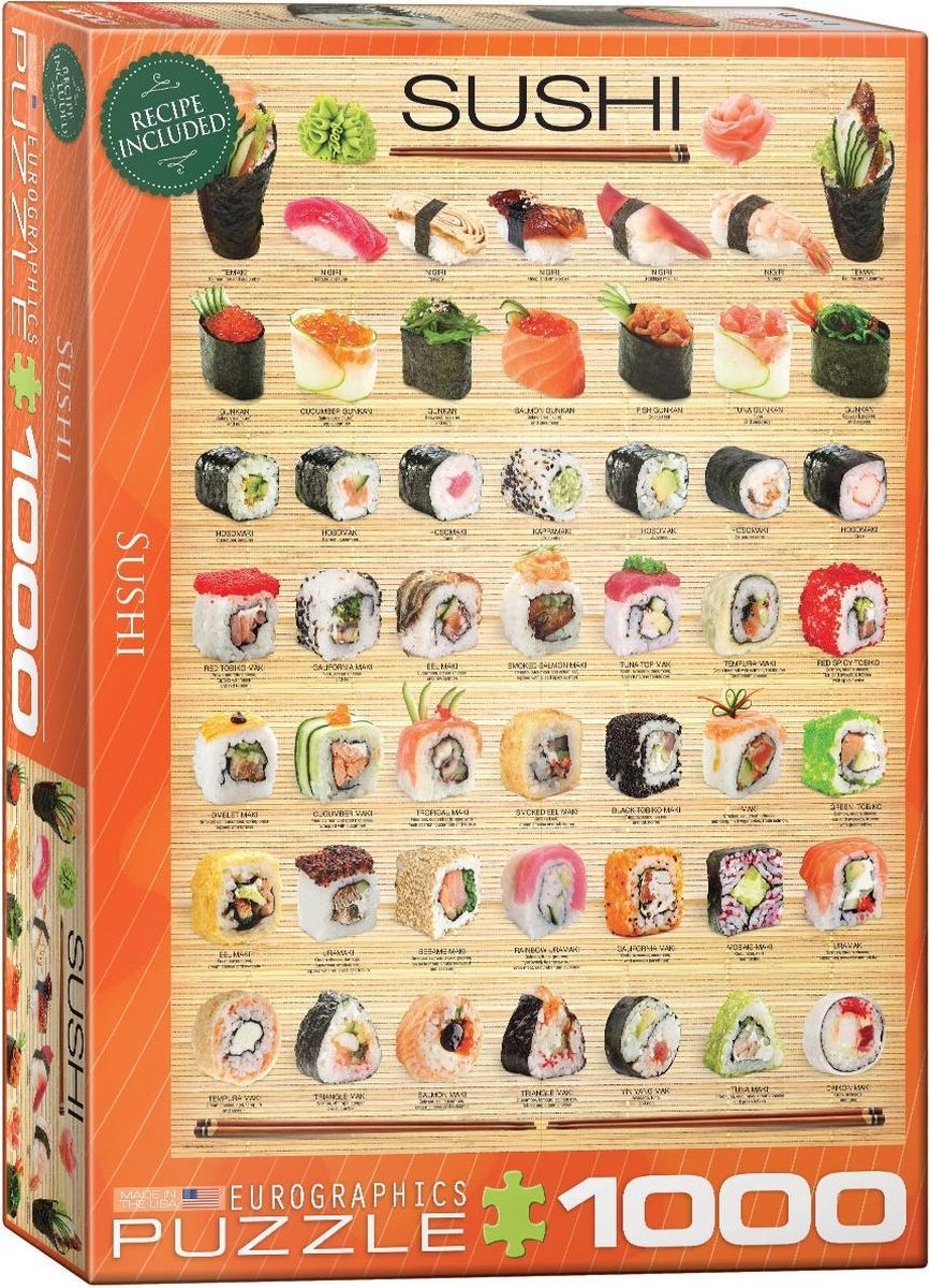 Eurographics Sushi 1000pcs Legpuzzel 1000 stuk(s)