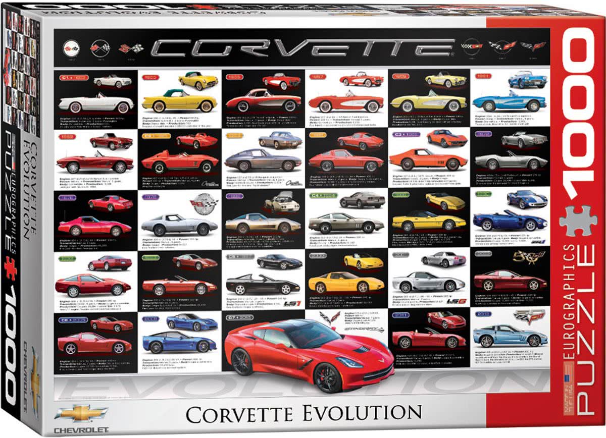 Eurographics legpuzzel - Corvette Evolution - 1000 stuks