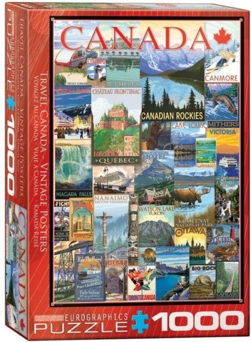 Eurographics puzzel Travel Canada Vintage Posters - 1000 stukjes