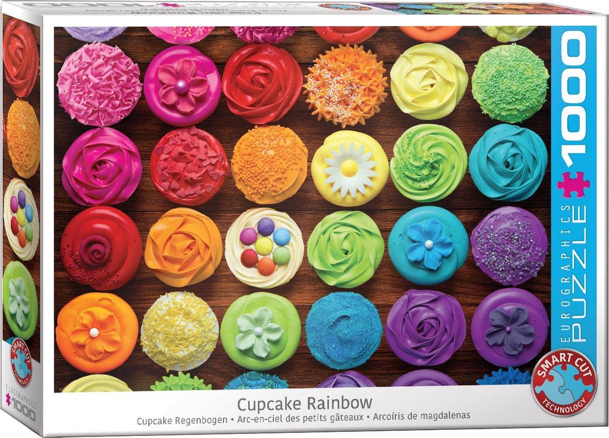 Puzzel 1000 stukjes - Cupcake Rainbow