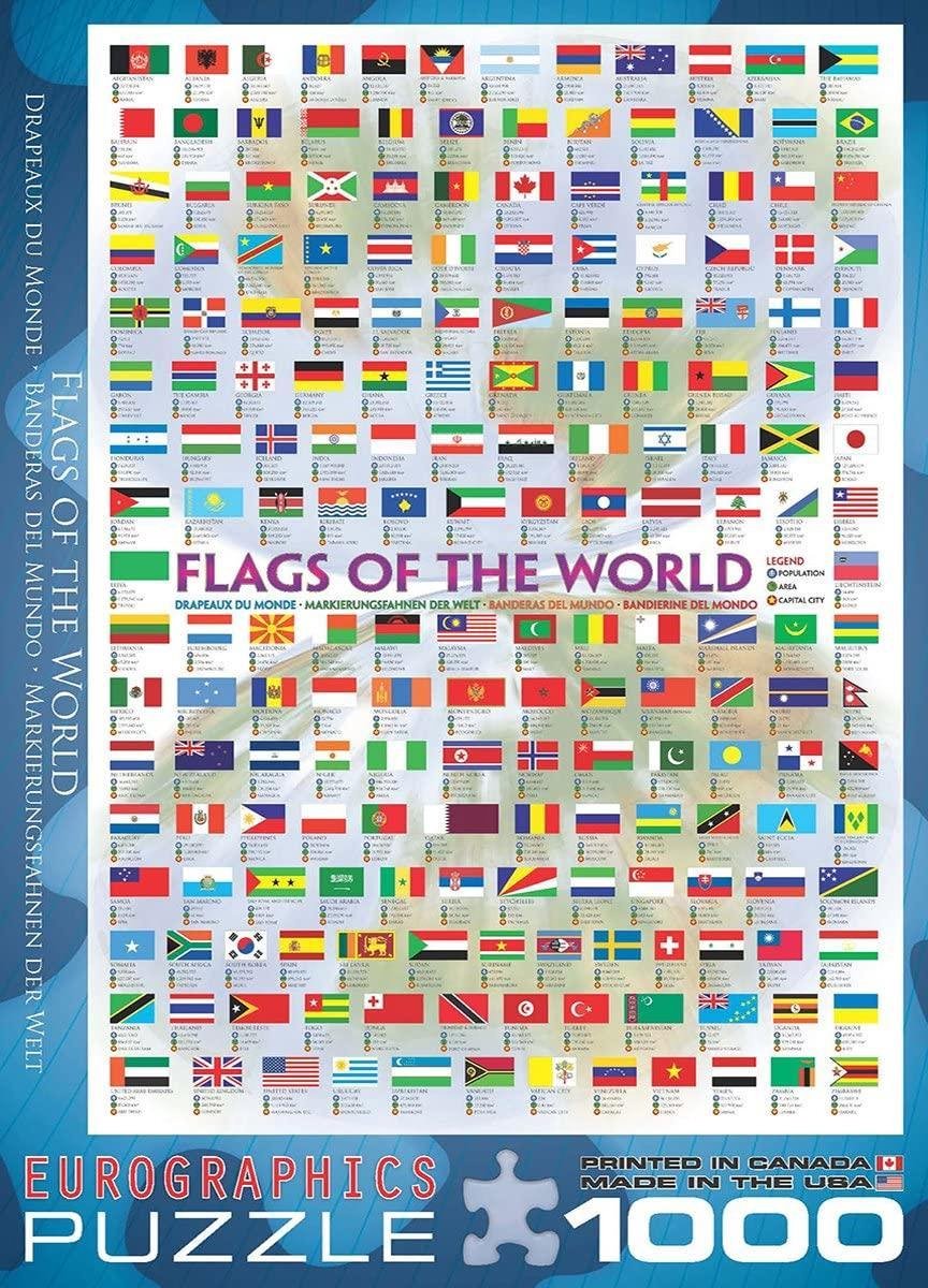 Puzzel 1000 stukjes - Flags of the World