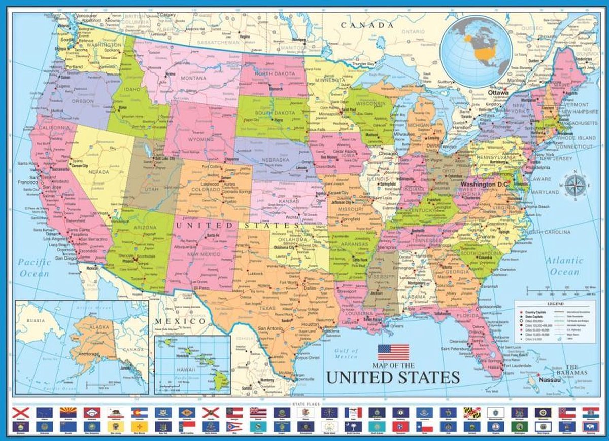 Puzzel 1000 stukjes - Map of the USA