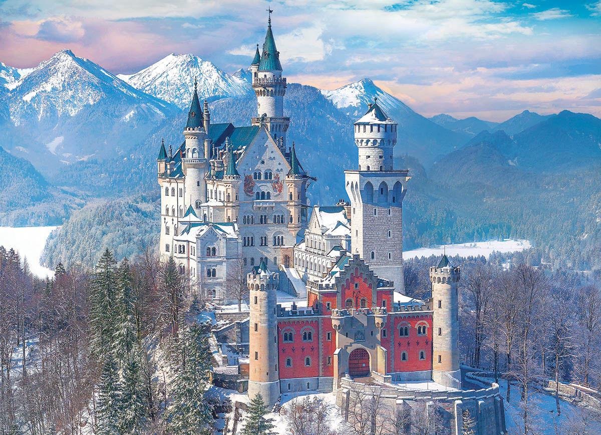 Puzzel 1000 stukjes - Neuschwanstein Castle in winter