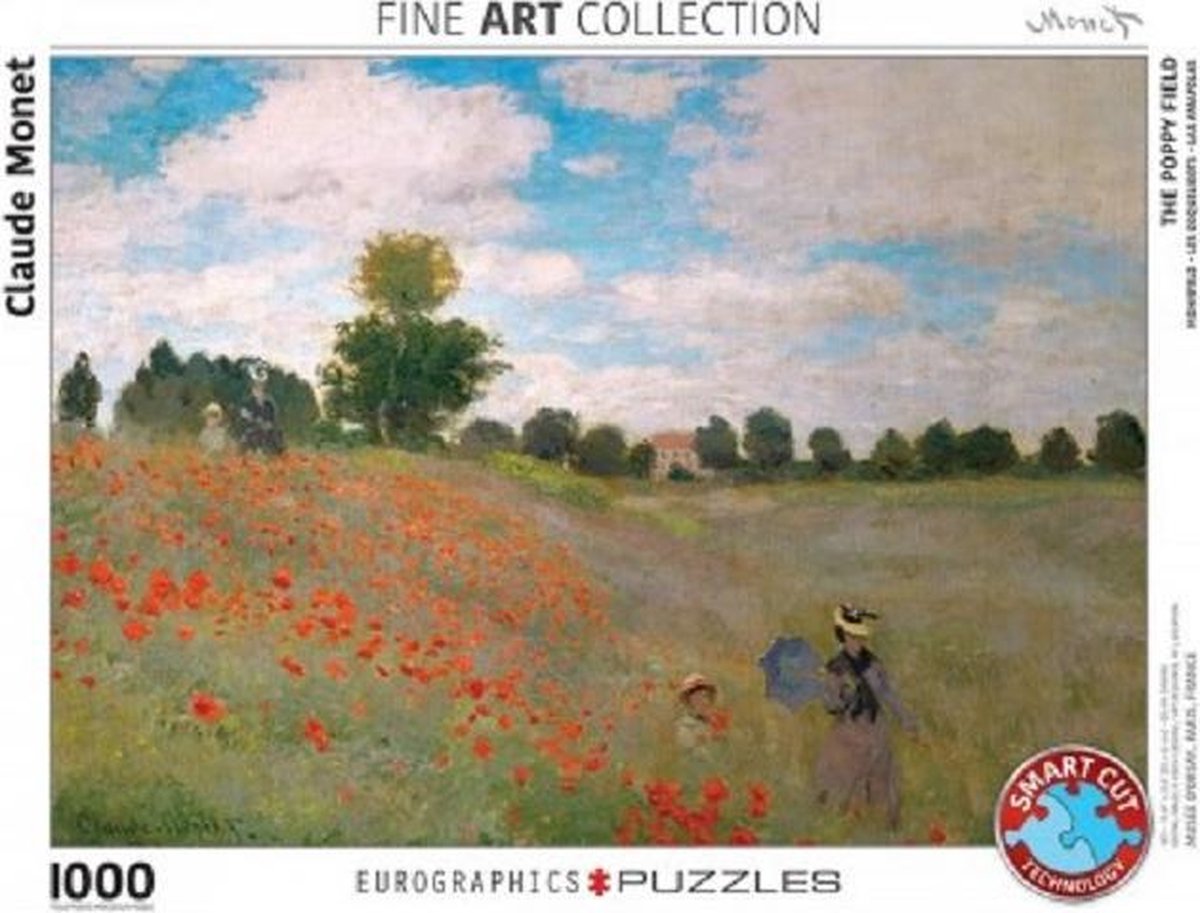 Puzzel 1000 stukjes - The Poppy Field - Claude Monet