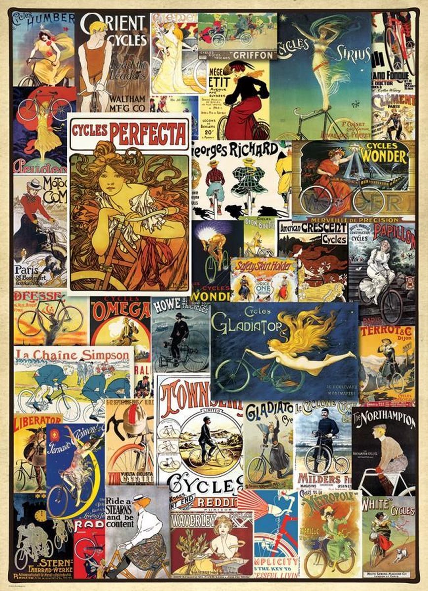 Puzzel 1000 stukjes - Vintage Bicycle Posters