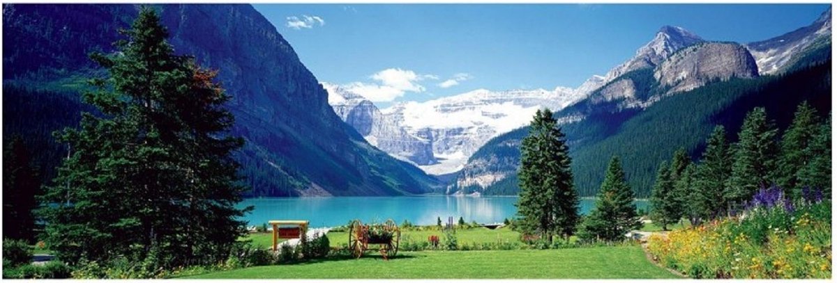 Puzzel 1000 stukjes PANORAMA - Lake Louise Canadian Rockies Panorama