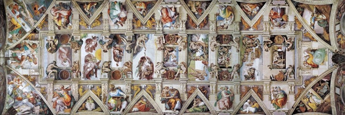 Puzzel 1000 stukjes PANORAMA - The Sistine Chapel Ceiling - Michelangelo