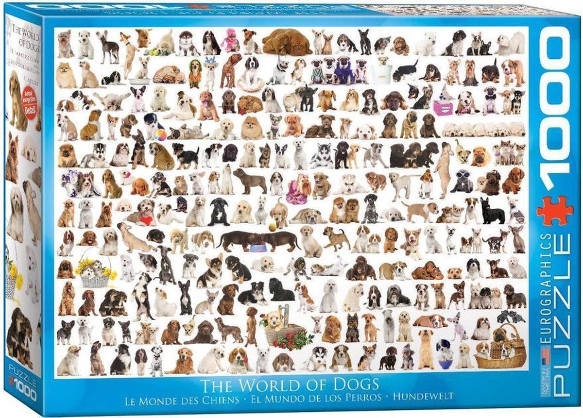 Puzzel 1000 stukjes-The world of dogs