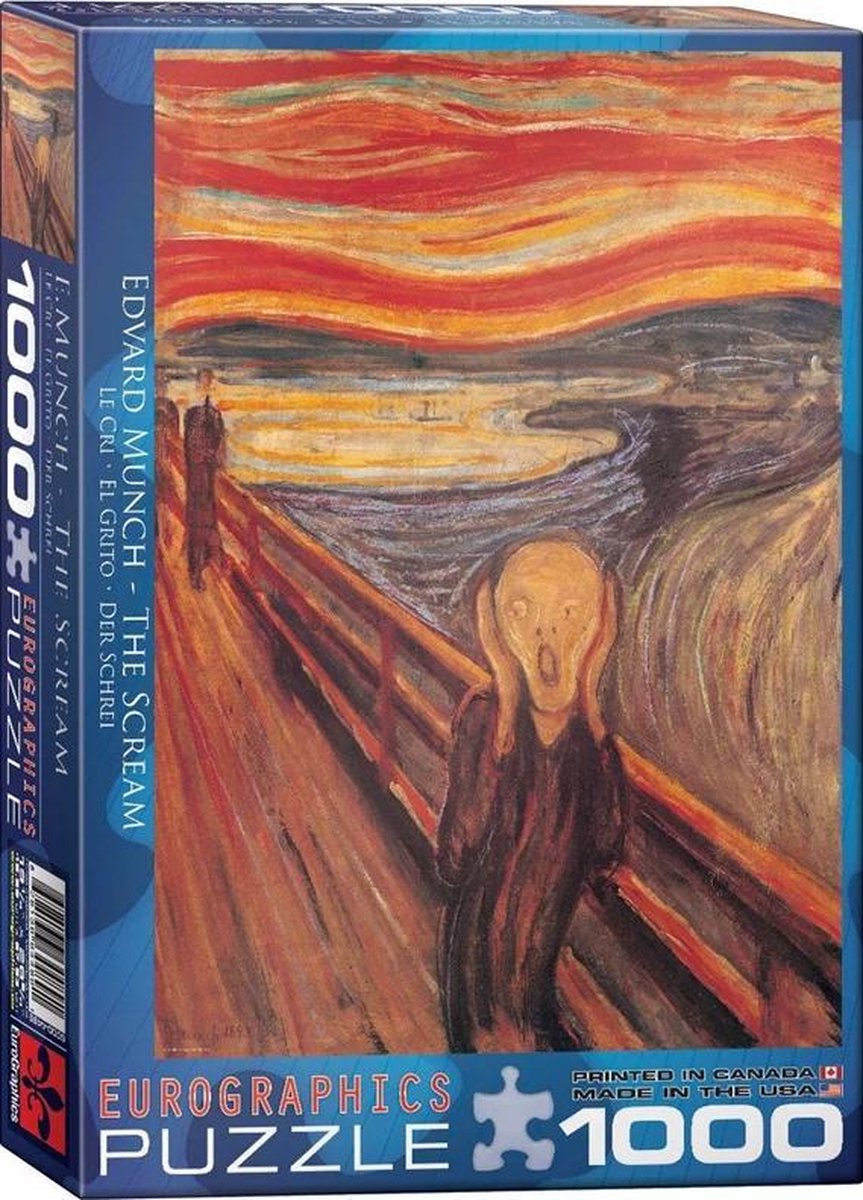 Puzzel eurographics the scream edvard munch 1000 stukjes 48x68cm