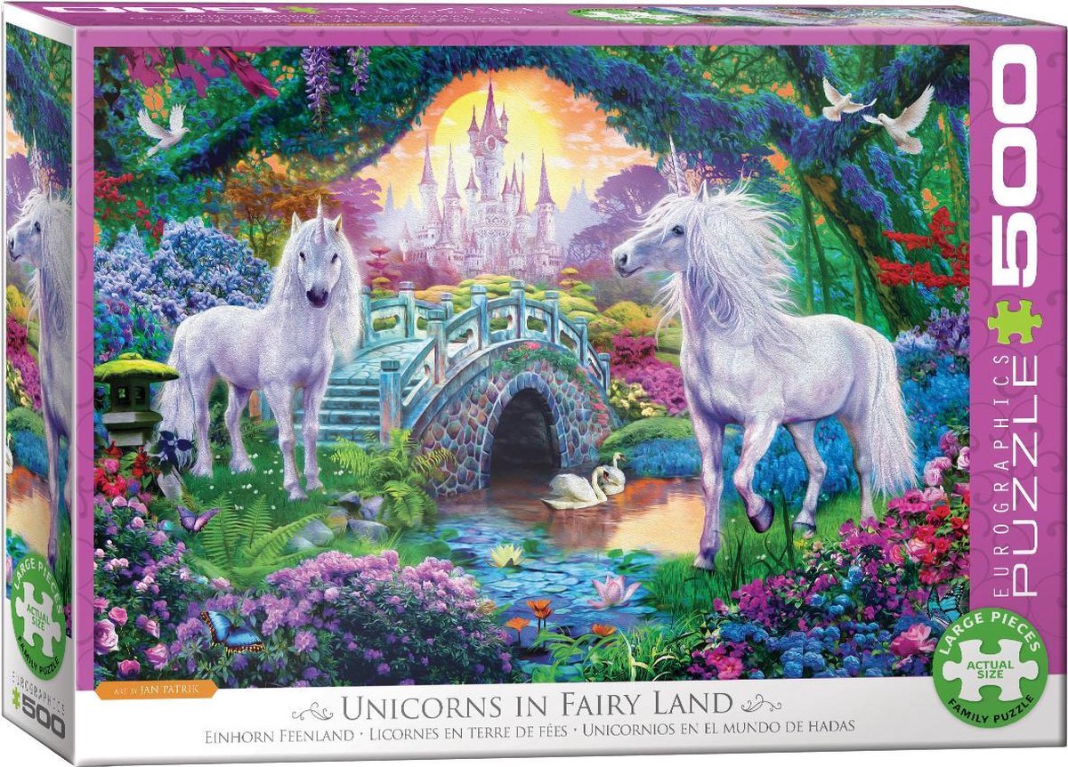 Unicorns in Fairyland Eurographics - 500 XXL stukjes - Legpuzzel