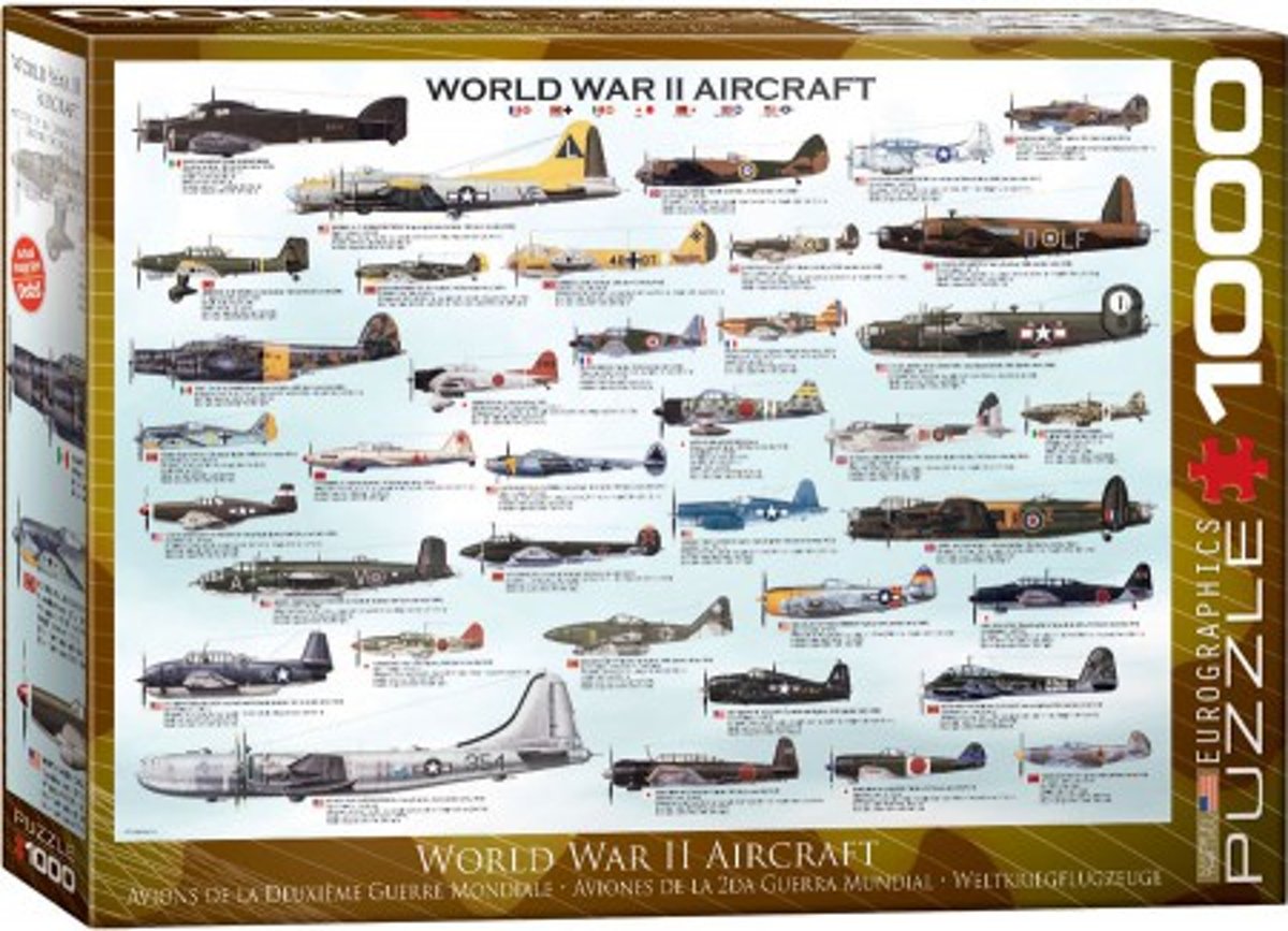 World war ii aircraft - puzzel - eurographic - 1000 - 48 x 68