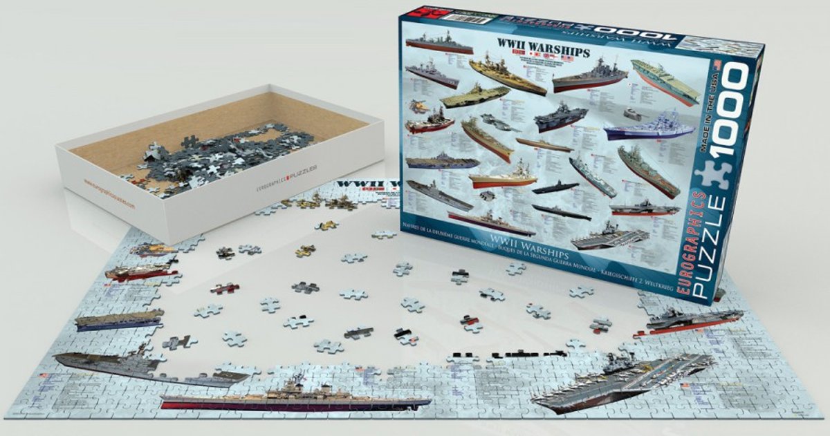 World war ii warships - puzzel - eurographics - 1000 - 48 x 68