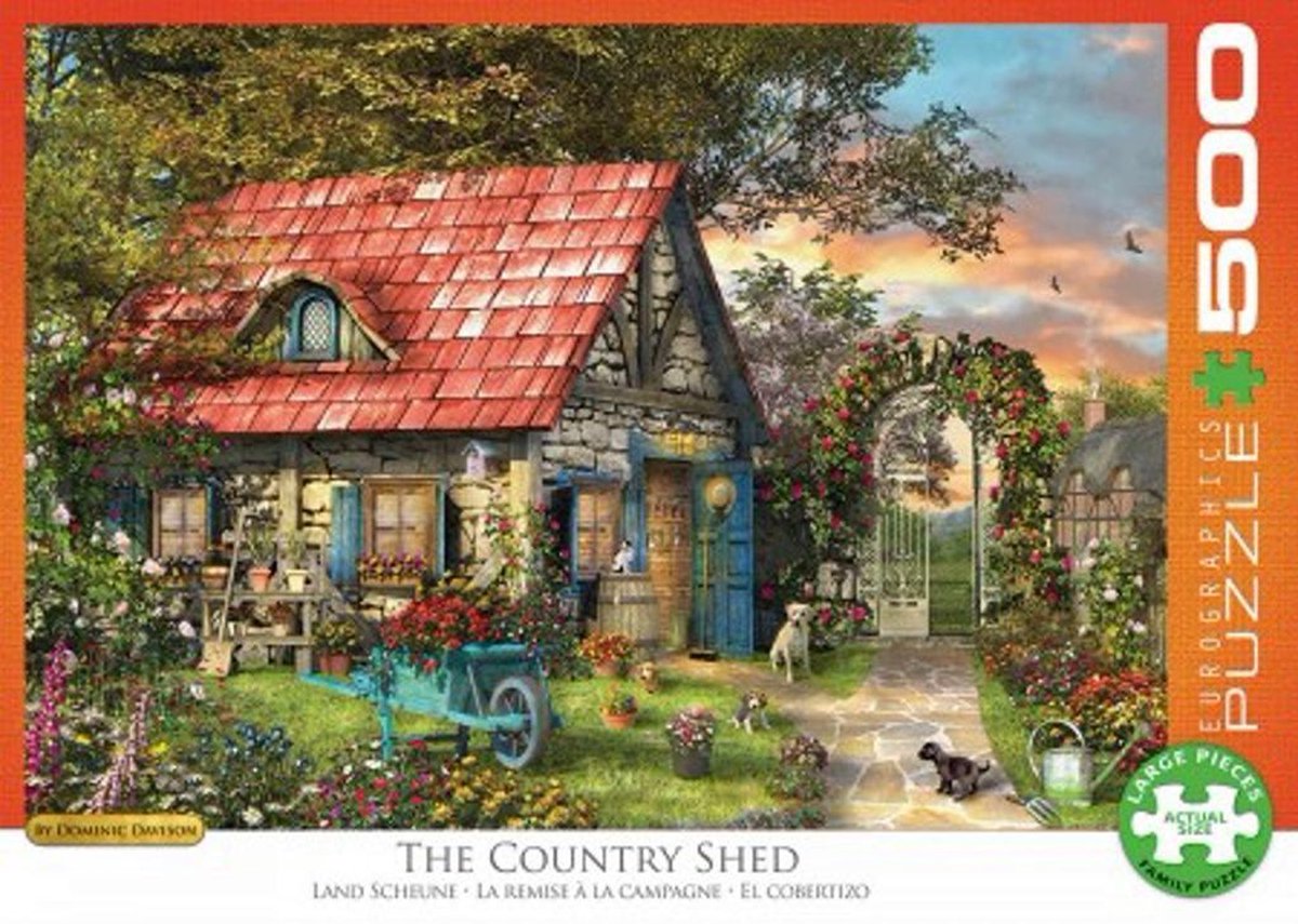 XL legpuzzel country shed met 500 extra grote stukjes