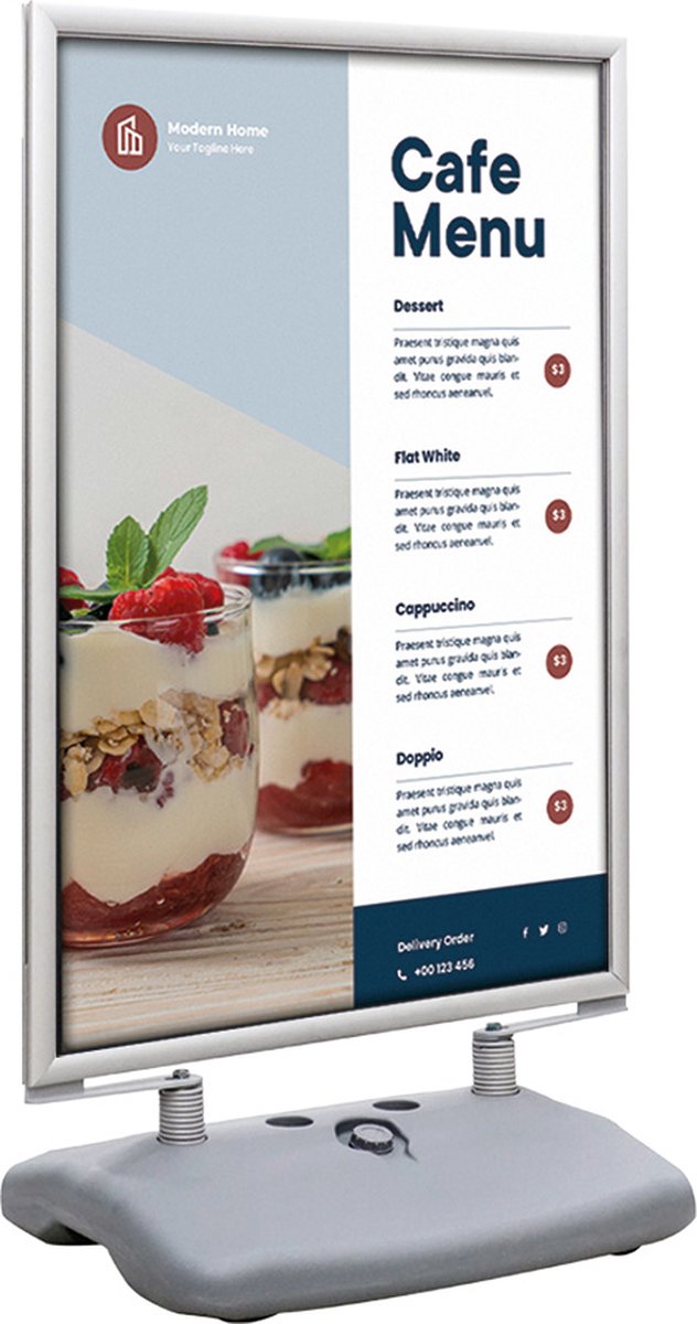   Stoepbord Waterbestendig met Watervoet B1 35 mm