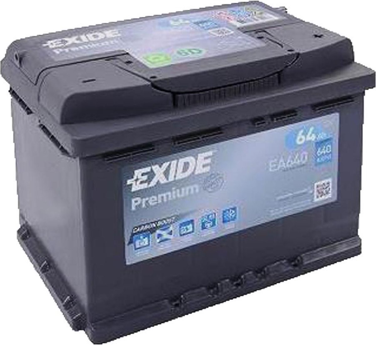 EXIDE EA640 Premium Carbon Boost 12V 64 Ah 640A Autobatterij 3661024034227