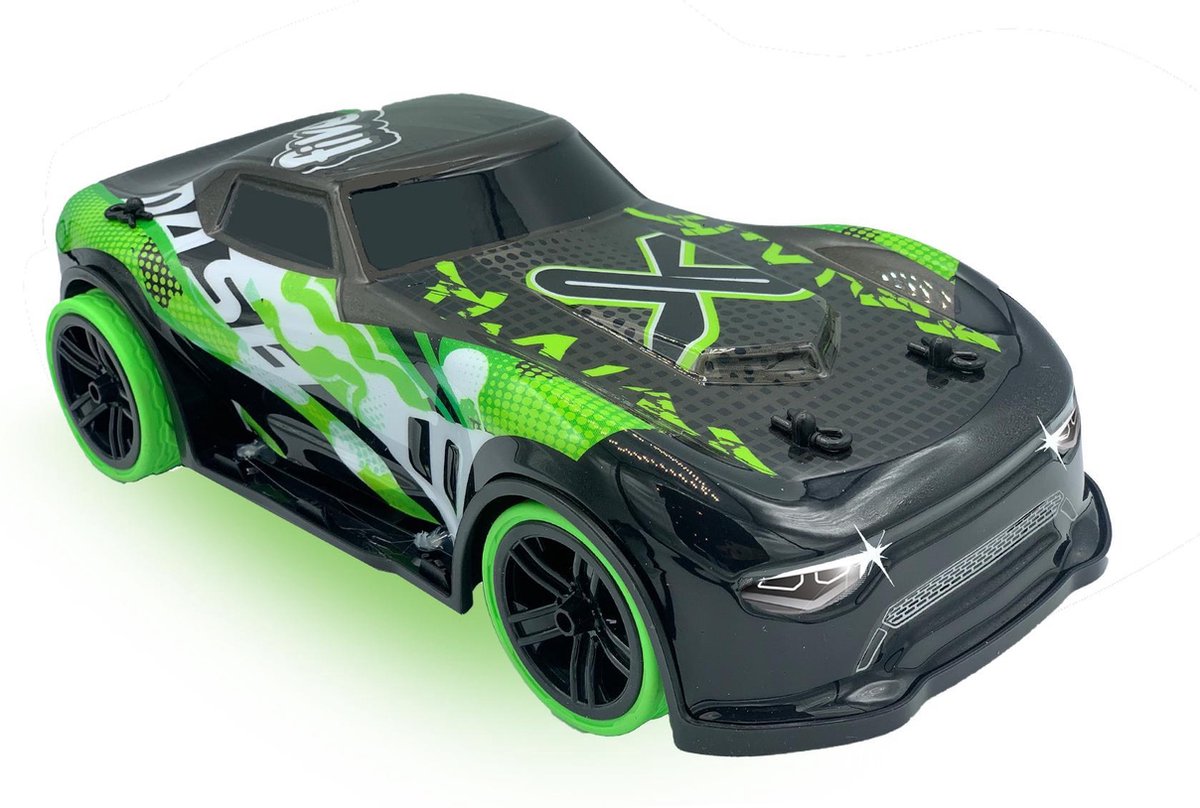   RC Lightning Dash 1:14 - RC Auto - Bestuurbare auto - Met gloeiend, groen lichteffect