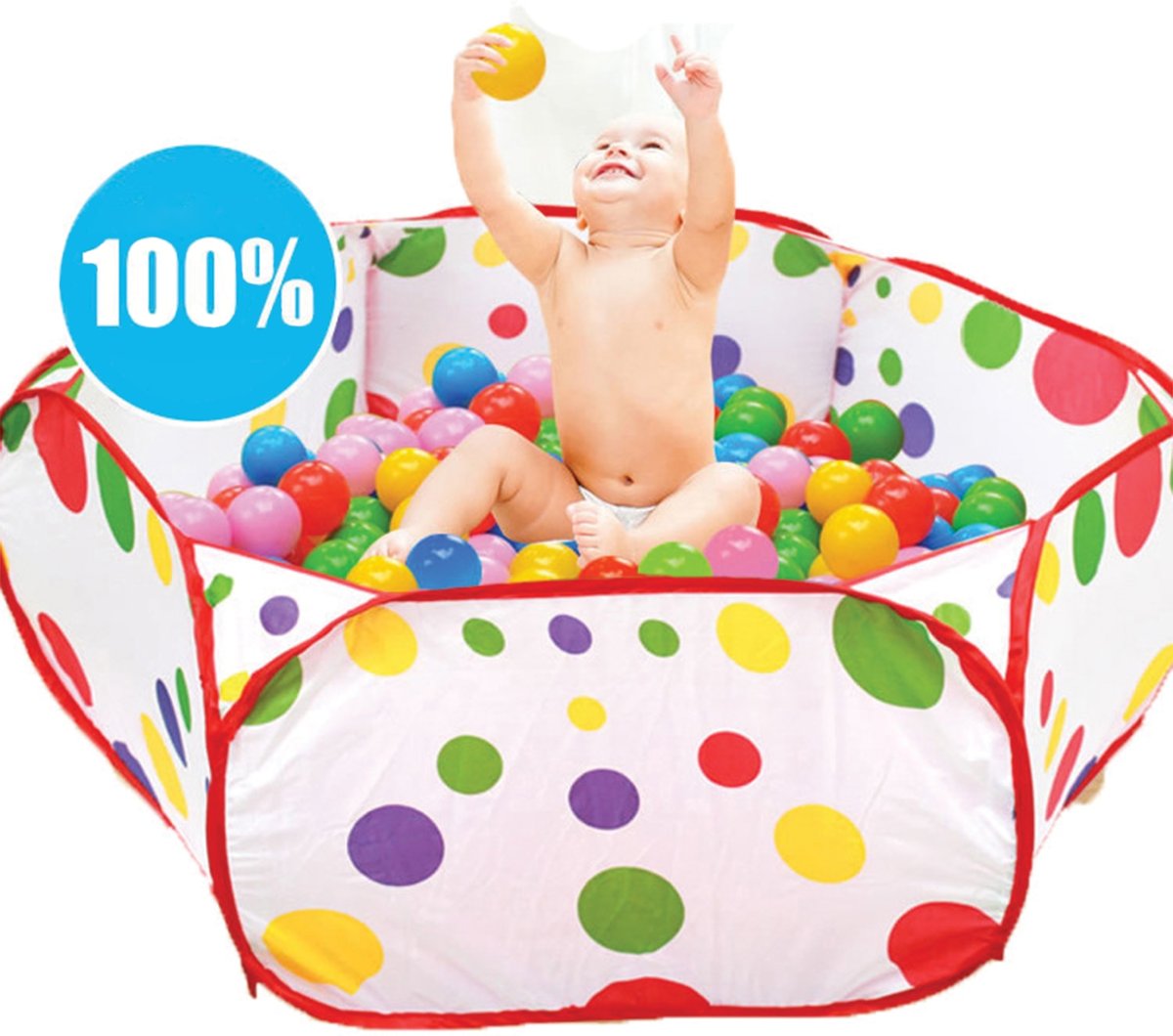 Eyzo Ballenbak met 50 Ballen - 120 x 120 x 37 cm - Ballenbad Set - Ø 5,5 cm Ballen - Multicolor Mix