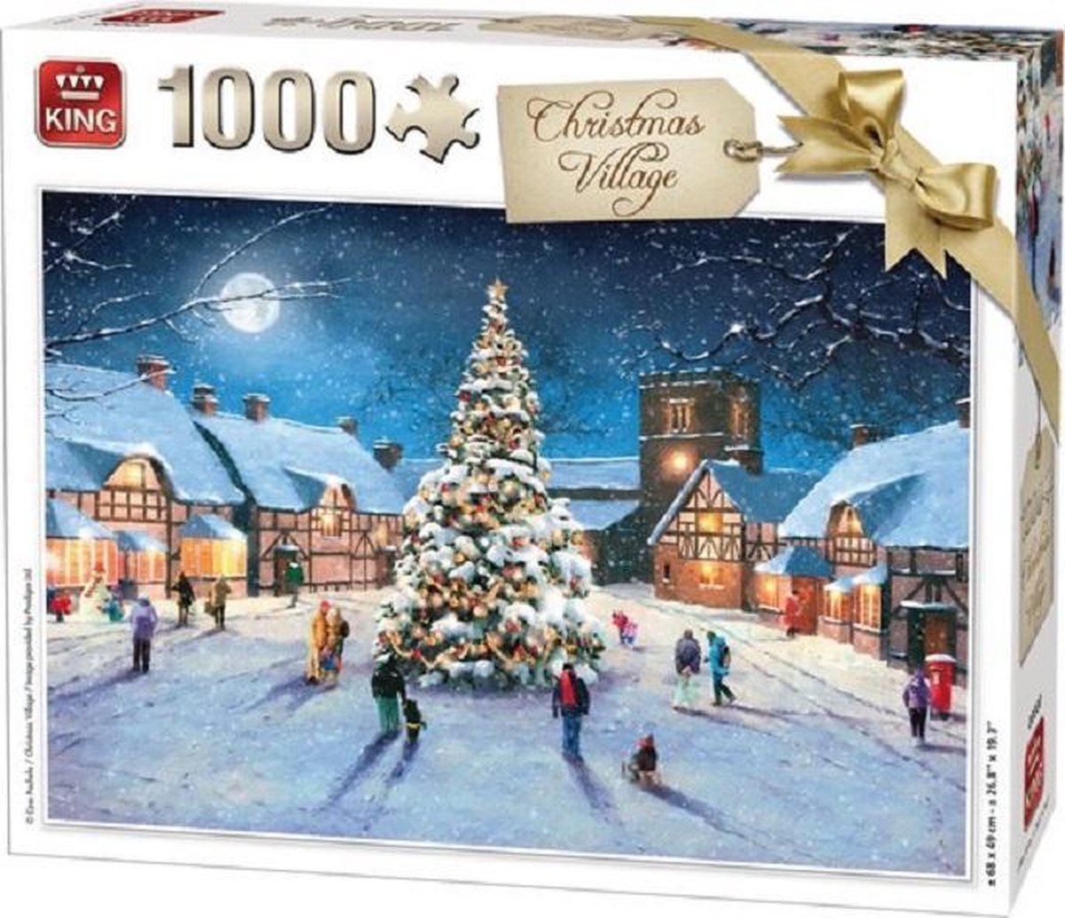 Puzzel 1000 Stukjes, Christmas Village, legpuzzel kerst, kerstmis, winter