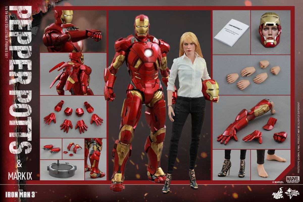 Iron Man 3: Pepper Potts and Mark IX - Sixth Scale Figure Set