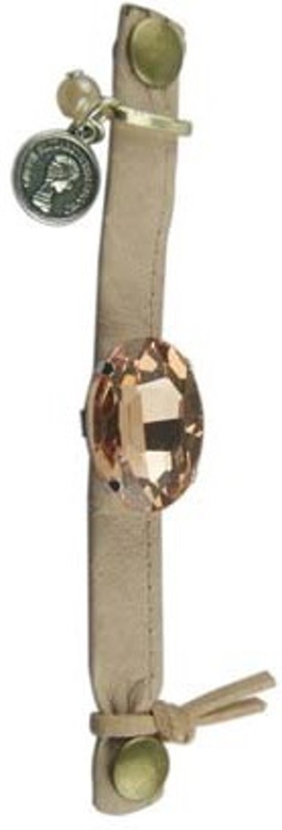 Armband bandje - Los Sieraad Onderdeel - Met grote kunstdiamant steen (Alleen te gebruiken icm BASIS ARMBAND)