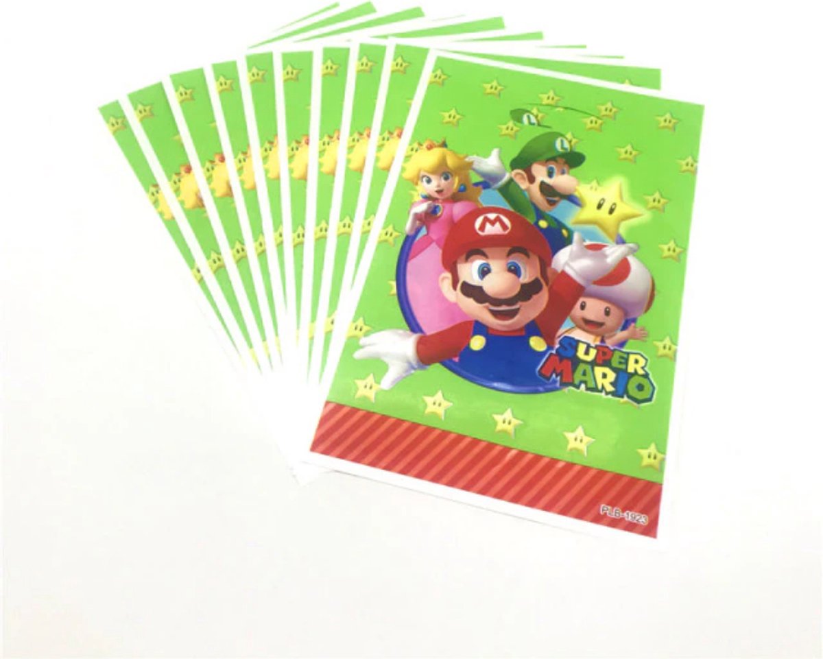 Uitdeelzakjes Super Mario - 20 Stuks - Uitdeelzakjes - Traktatie zakjes voor Uitdeelcadeautjes - Uitdeelzakjes Kinderfeestje - Super Mario - Snoepzakjes