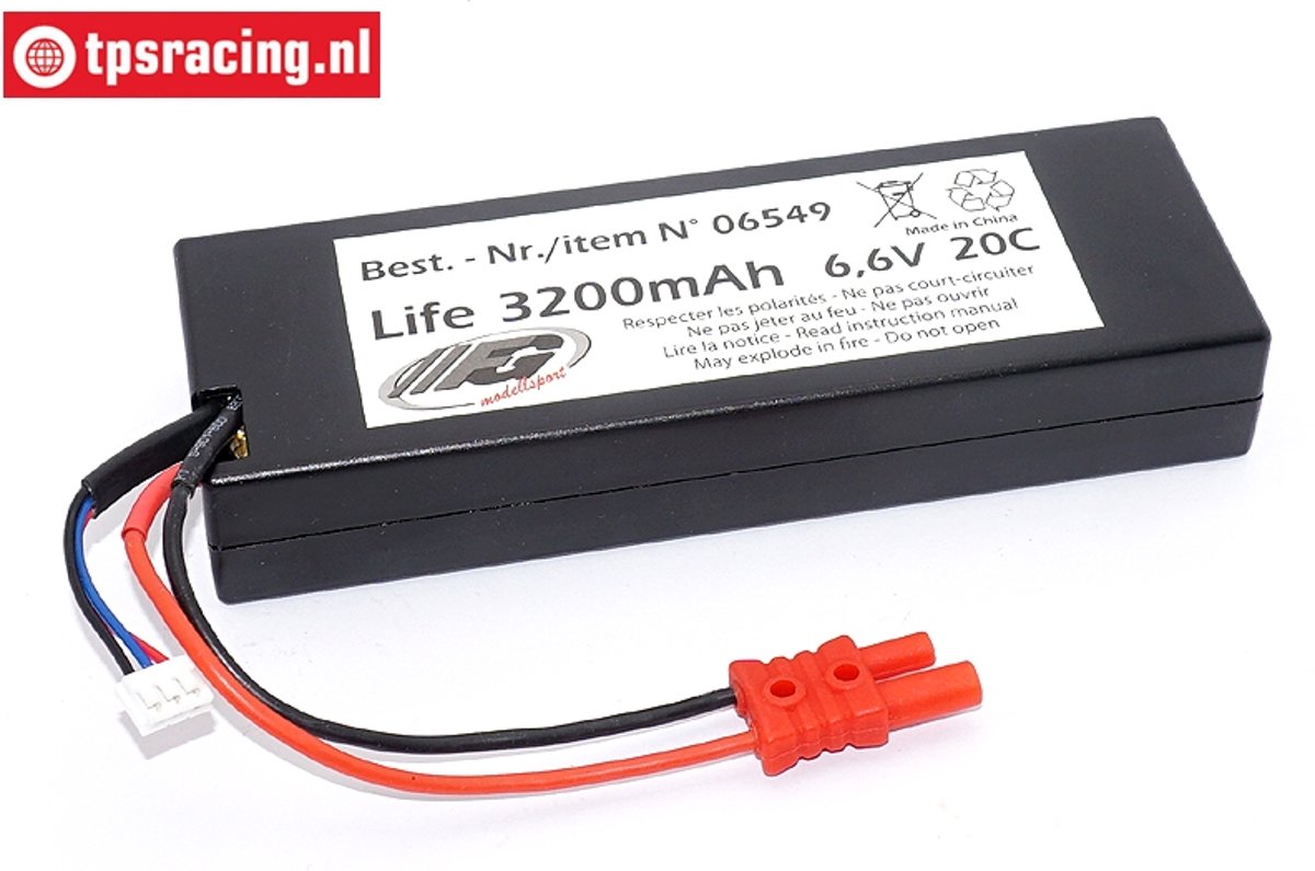 Accu Li-Fe hardcase, (3200 mAh, 6,6 Volt, 20C), 1 st.