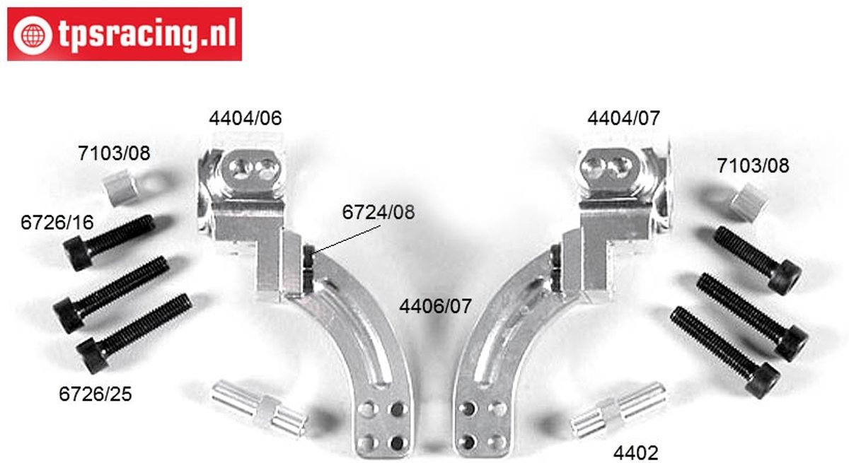 FG4404/05 Aluminium stuurblokken a-symetrisch 2WD, Set