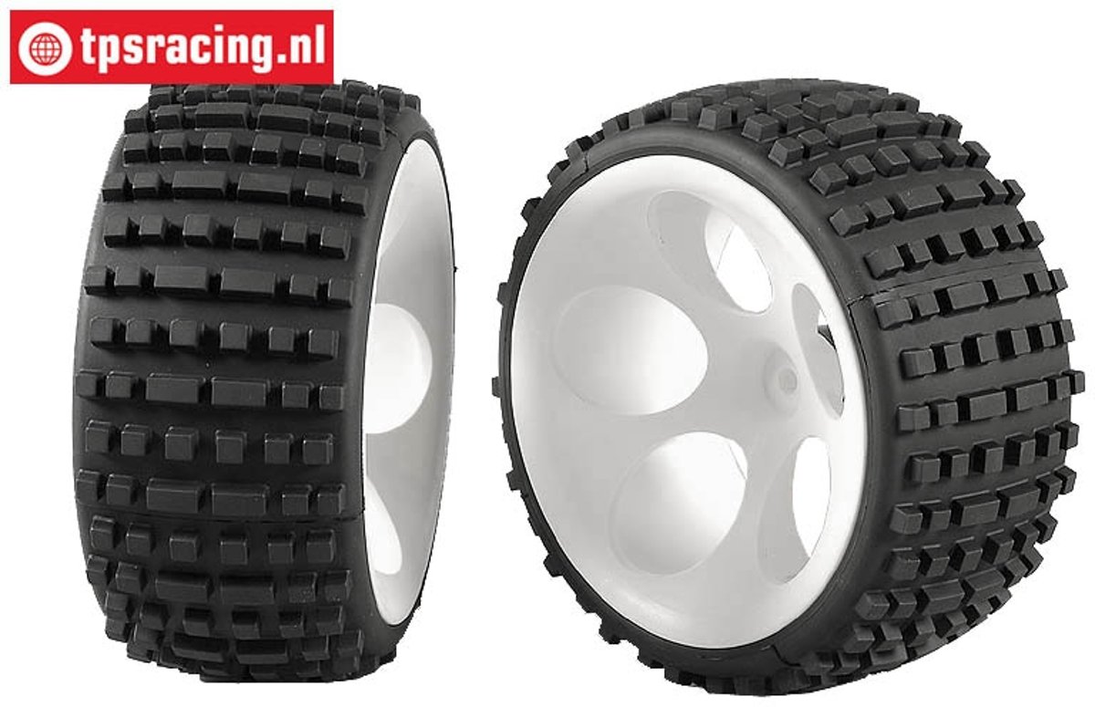 FG60210/05 Banden FG Buggy Medium op witte velg, (Ø180-B80-D14 mm), 2 St.