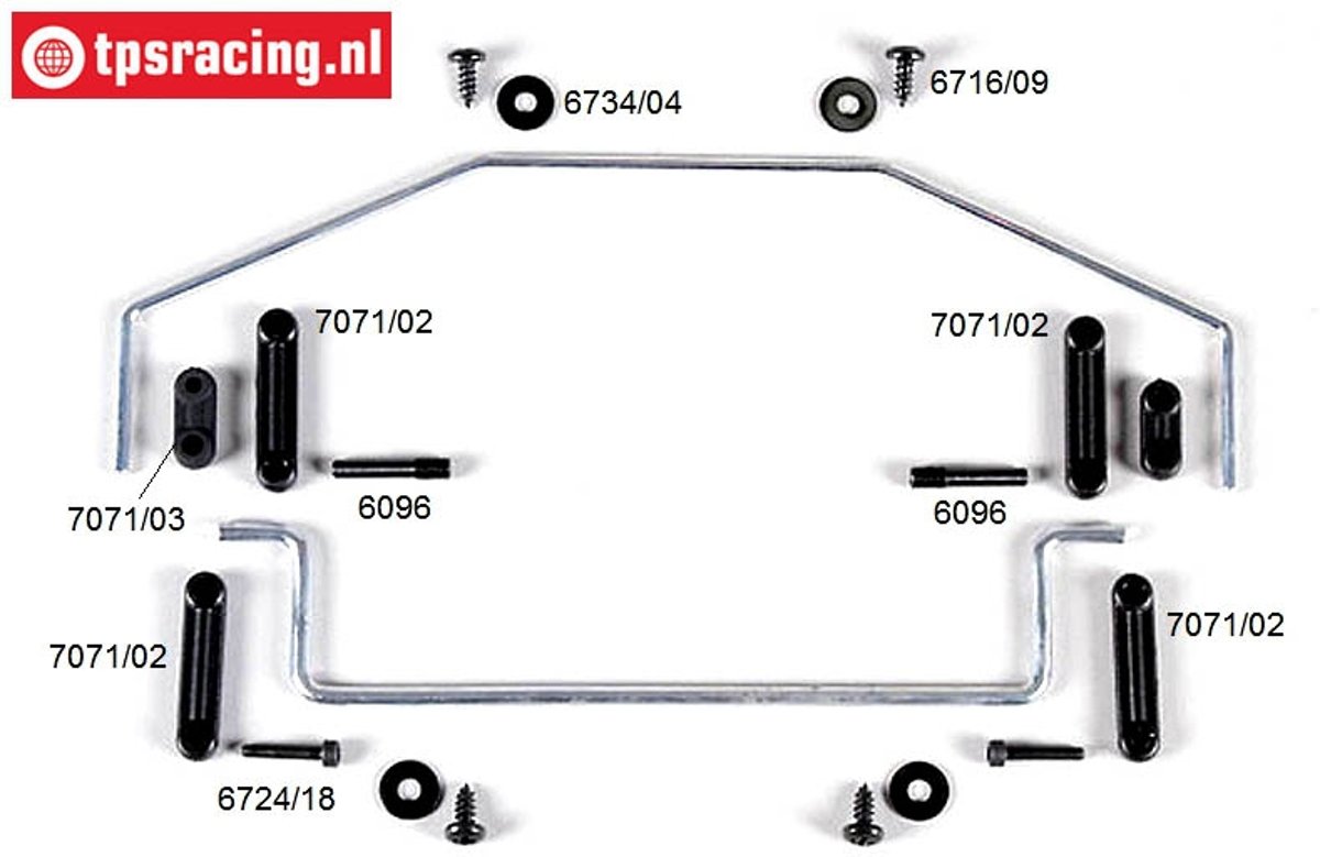 FG6425/01 Stabilisator 2WD 1/6 voor/achter, Set