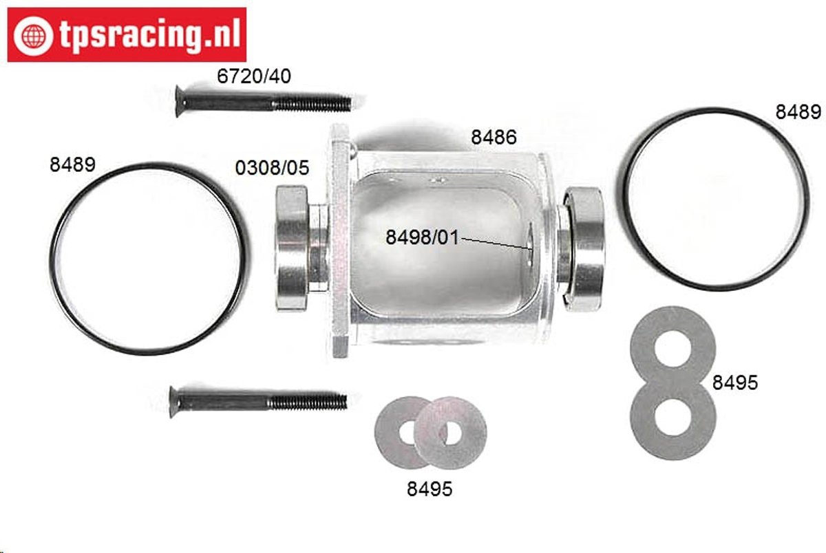 FG68405/01 Differentieel ombouw aluminium 4WD, Set.